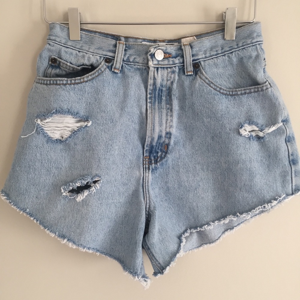 High Waist Vintage Distressed Mom Jean Shorts